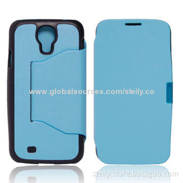 Stand Case for Samsung Galaxy S4 i9500, Made of PC/PU Leather